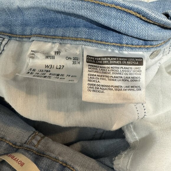 Levi's Levi Strauss Boyfriend Jeans 31 / 12 Light Wash Stretch Mid Rise Ankle - Picture 7 of 8